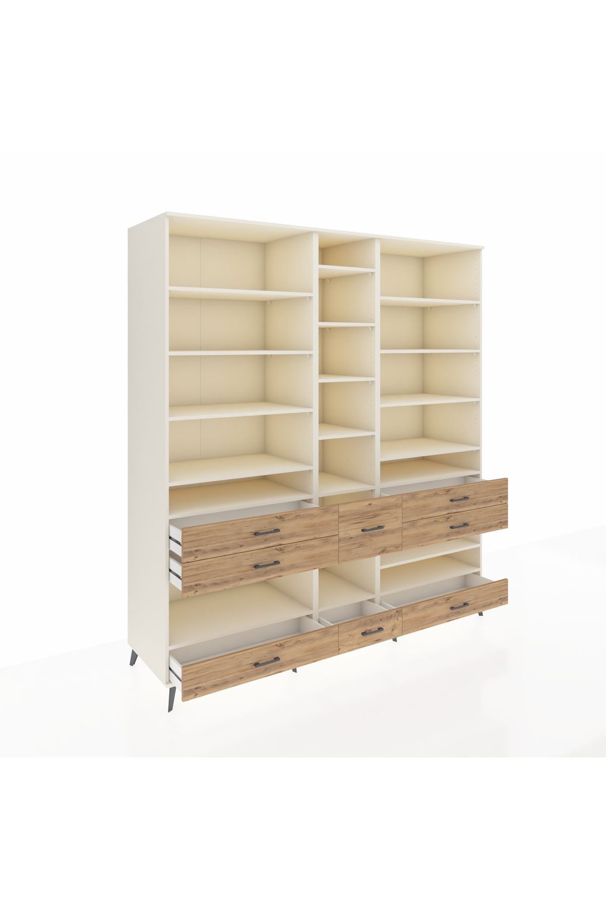 Kronos Dolap 19 Raflı 8 Çekmeceli 220x59x243 - S784M020V06C