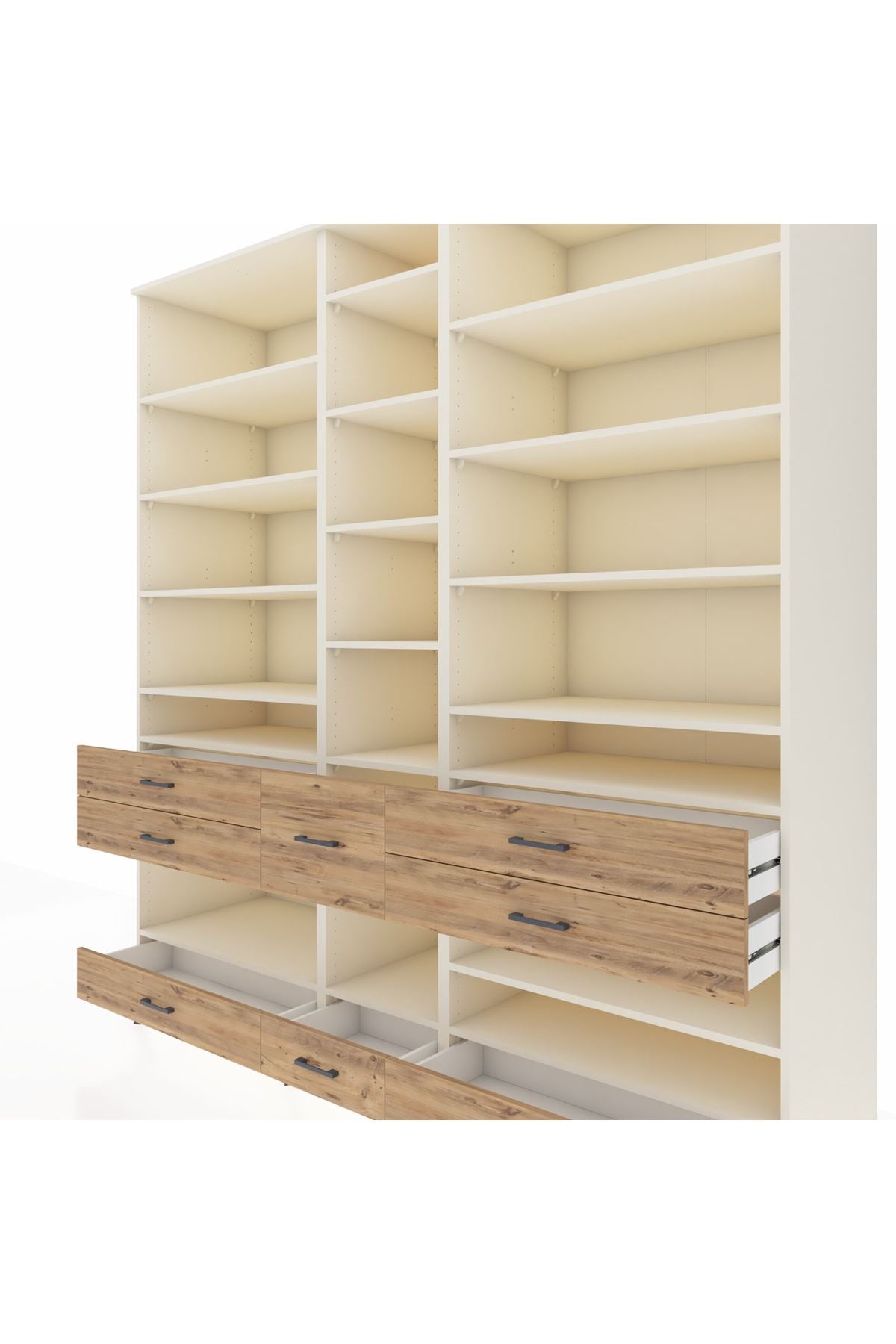 Kronos Dolap 19 Raflı 8 Çekmeceli 220x59x243 - S784M020V06C