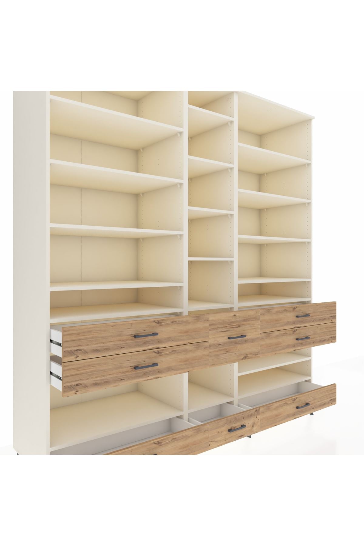 Kronos Dolap 19 Raflı 8 Çekmeceli 220x59x243 - S784M020V06C