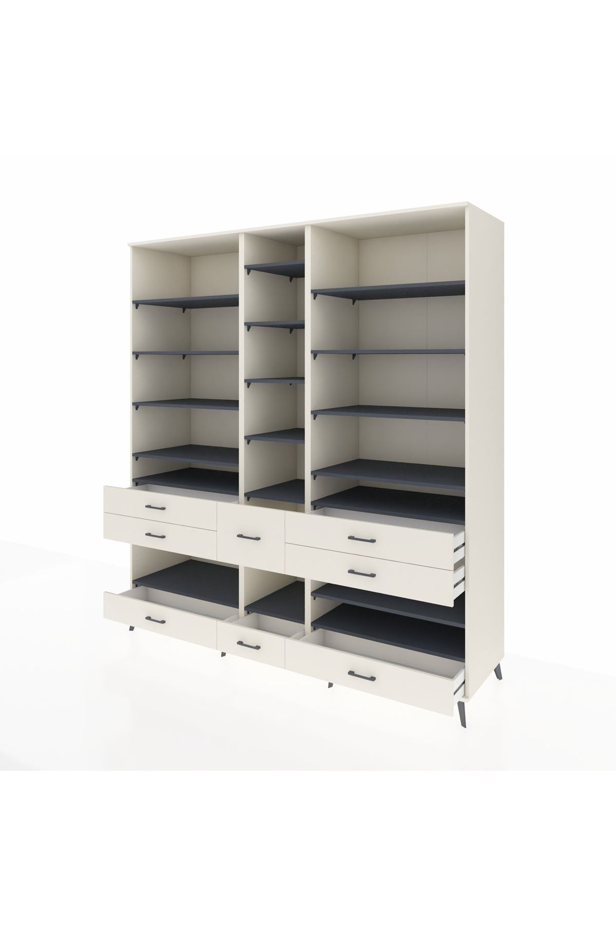 Kronos Dolap 19 Raflı 8 Çekmeceli 220x59x243 - S784M020V07C