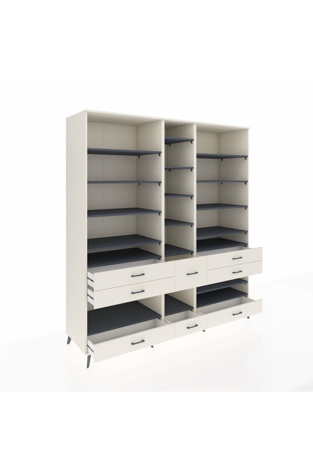 Kronos Dolap 19 Raflı 8 Çekmeceli 220x59x243 - S784M020V07C