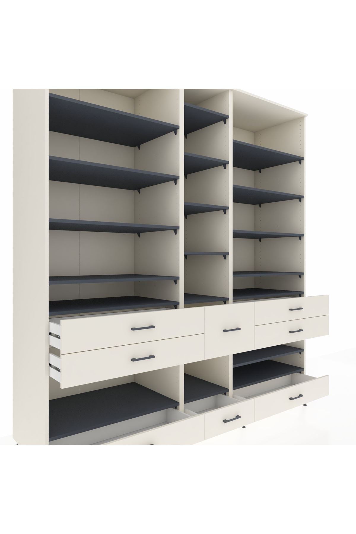 Kronos Dolap 19 Raflı 8 Çekmeceli 220x59x243 - S784M020V07C