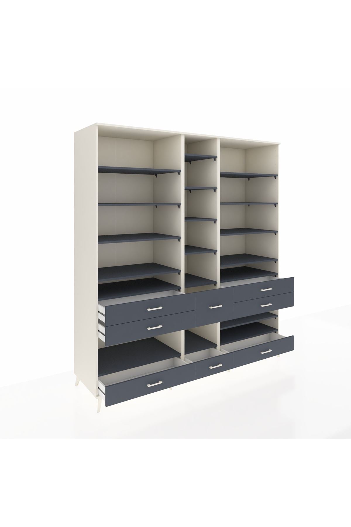 Kronos Dolap 19 Raflı 8 Çekmeceli 220x59x243 - S784M020V08C