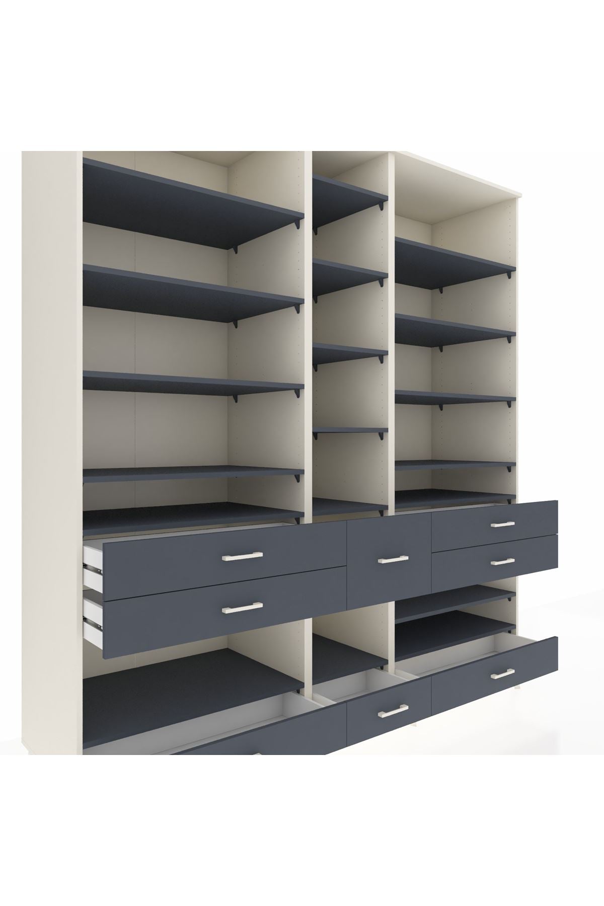 Kronos Dolap 19 Raflı 8 Çekmeceli 220x59x243 - S784M020V08C