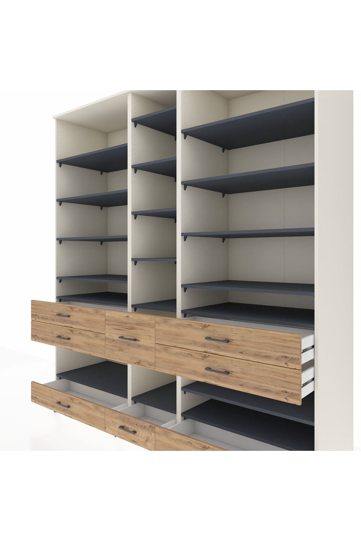 Kronos Dolap 19 Raflı 8 Çekmeceli 220x59x243 - S784M020V09C