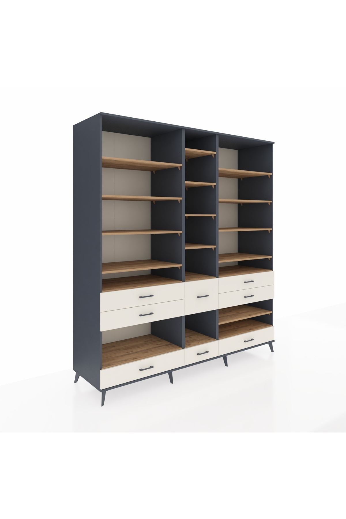 Kronos Dolap 19 Raflı 8 Çekmeceli 220x59x243 - S784M020V10C