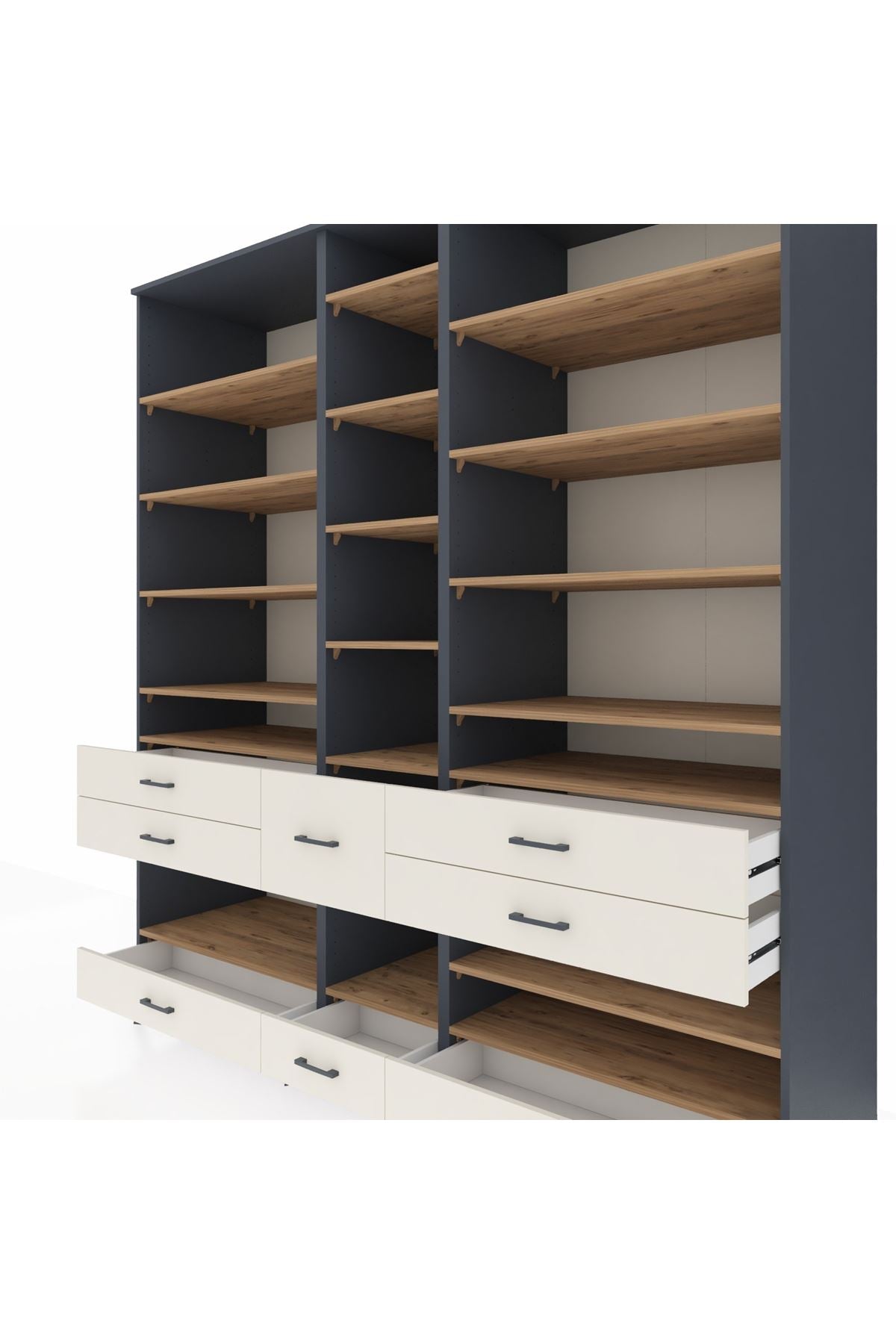 Kronos Dolap 19 Raflı 8 Çekmeceli 220x59x243 - S784M020V10C