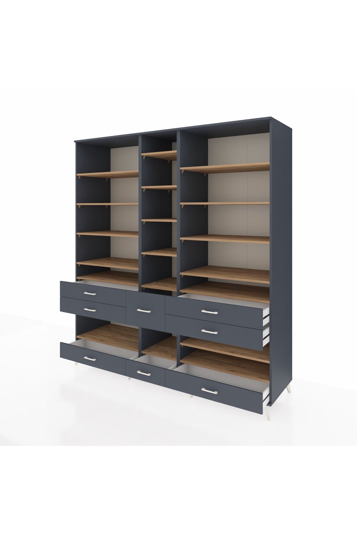 Kronos Dolap 19 Raflı 8 Çekmeceli 220x59x243 - S784M020V11C
