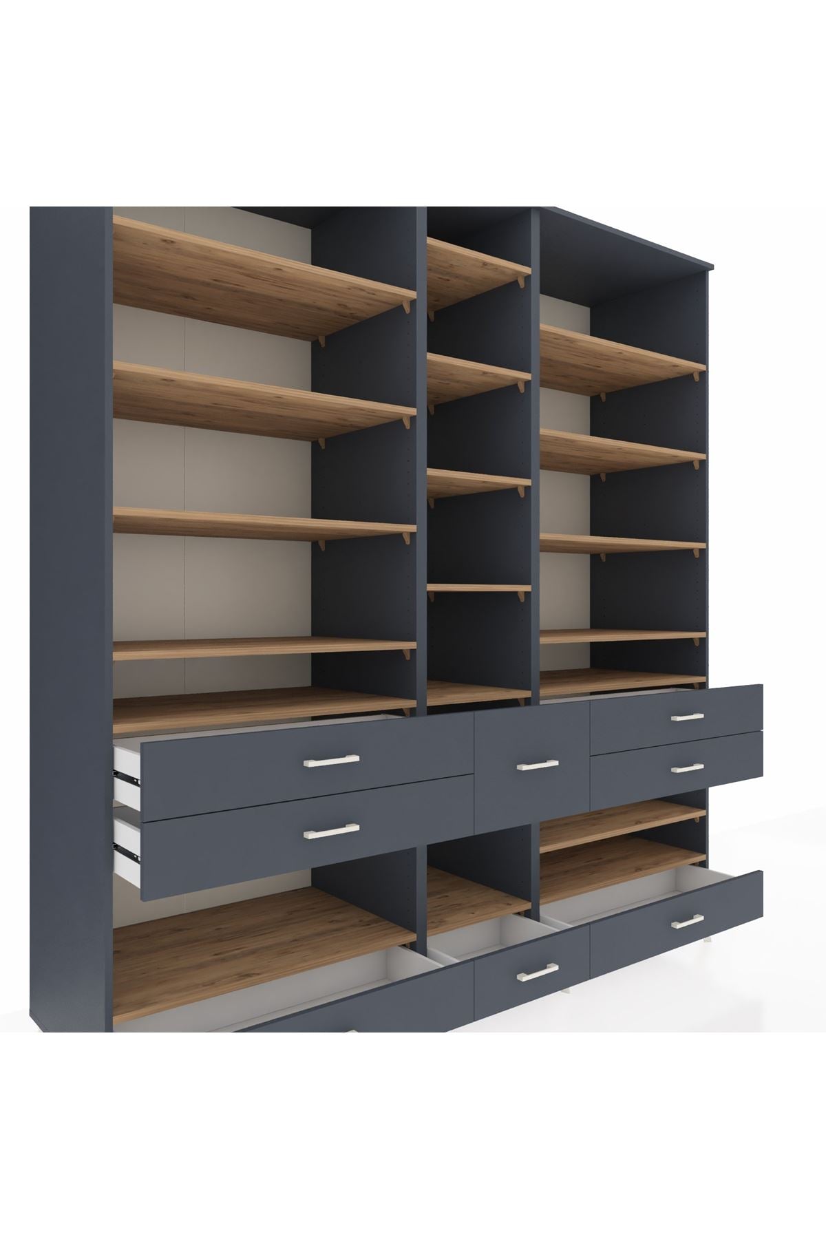 Kronos Dolap 19 Raflı 8 Çekmeceli 220x59x243 - S784M020V11C
