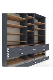 Kronos Dolap 19 Raflı 8 Çekmeceli 220x59x243 - S784M020V11C