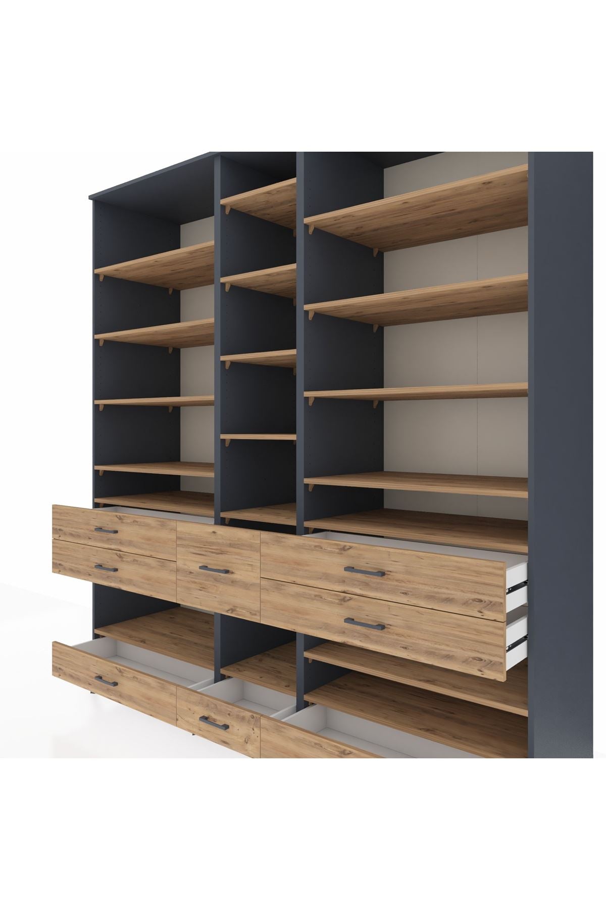 Kronos Dolap 19 Raflı 8 Çekmeceli 220x59x243 - S784M020V12C