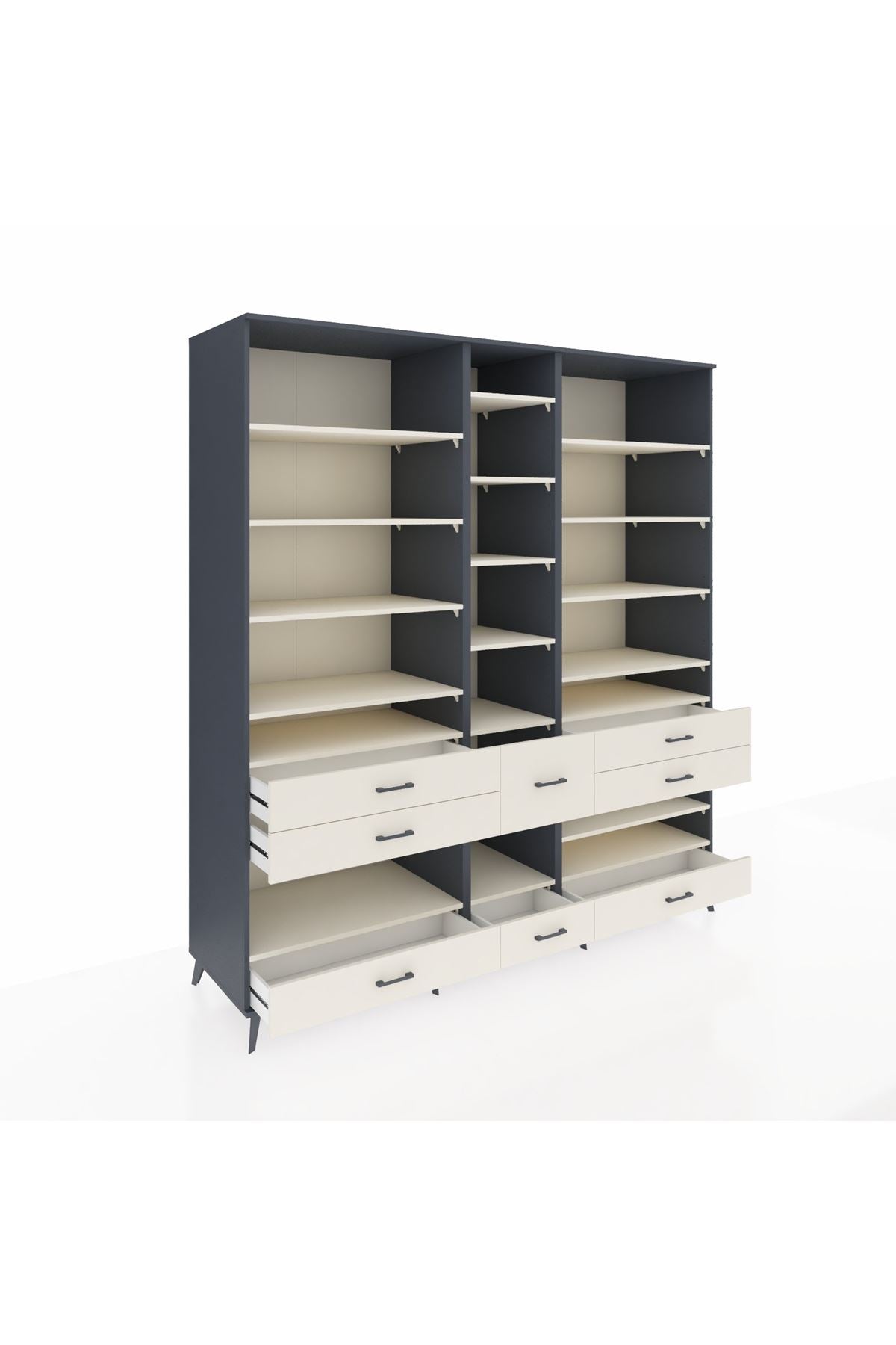 Kronos Dolap 19 Raflı 8 Çekmeceli 220x59x243 - S784M020V13C
