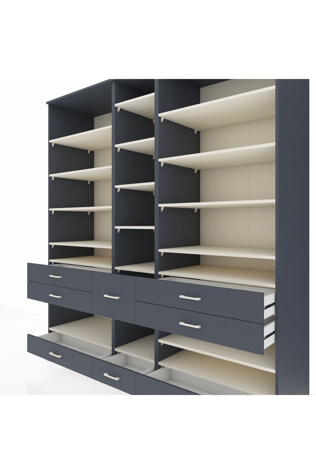 Kronos Dolap 19 Raflı 8 Çekmeceli 220x59x243 - S784M020V14C