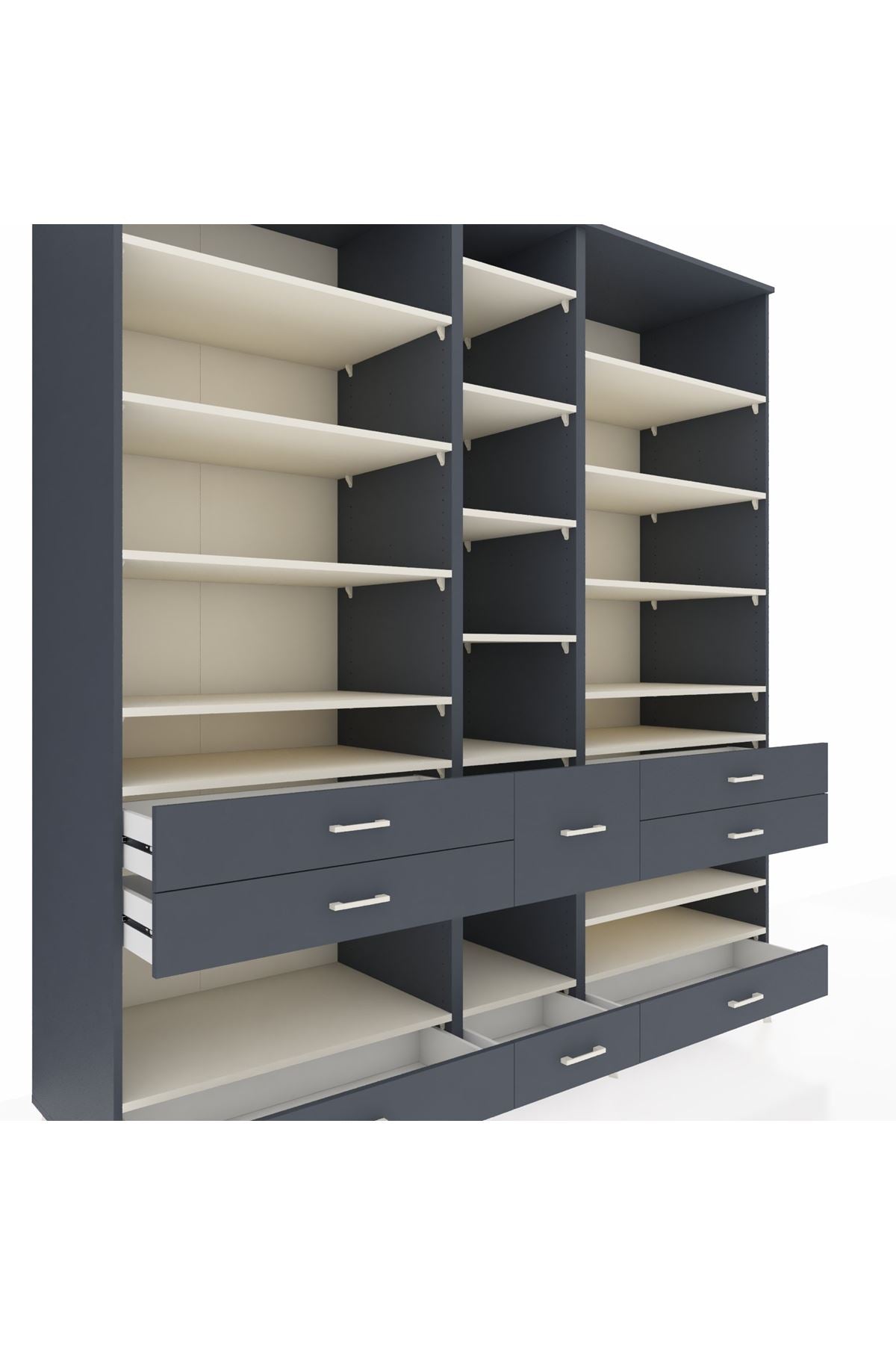 Kronos Dolap 19 Raflı 8 Çekmeceli 220x59x243 - S784M020V14C