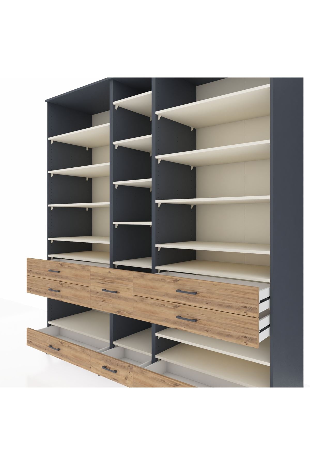 Kronos Dolap 19 Raflı 8 Çekmeceli 220x59x243 - S784M020V15C