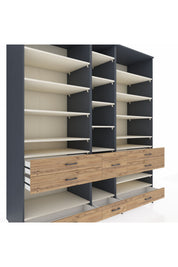 Kronos Dolap 19 Raflı 8 Çekmeceli 220x59x243 - S784M020V15C