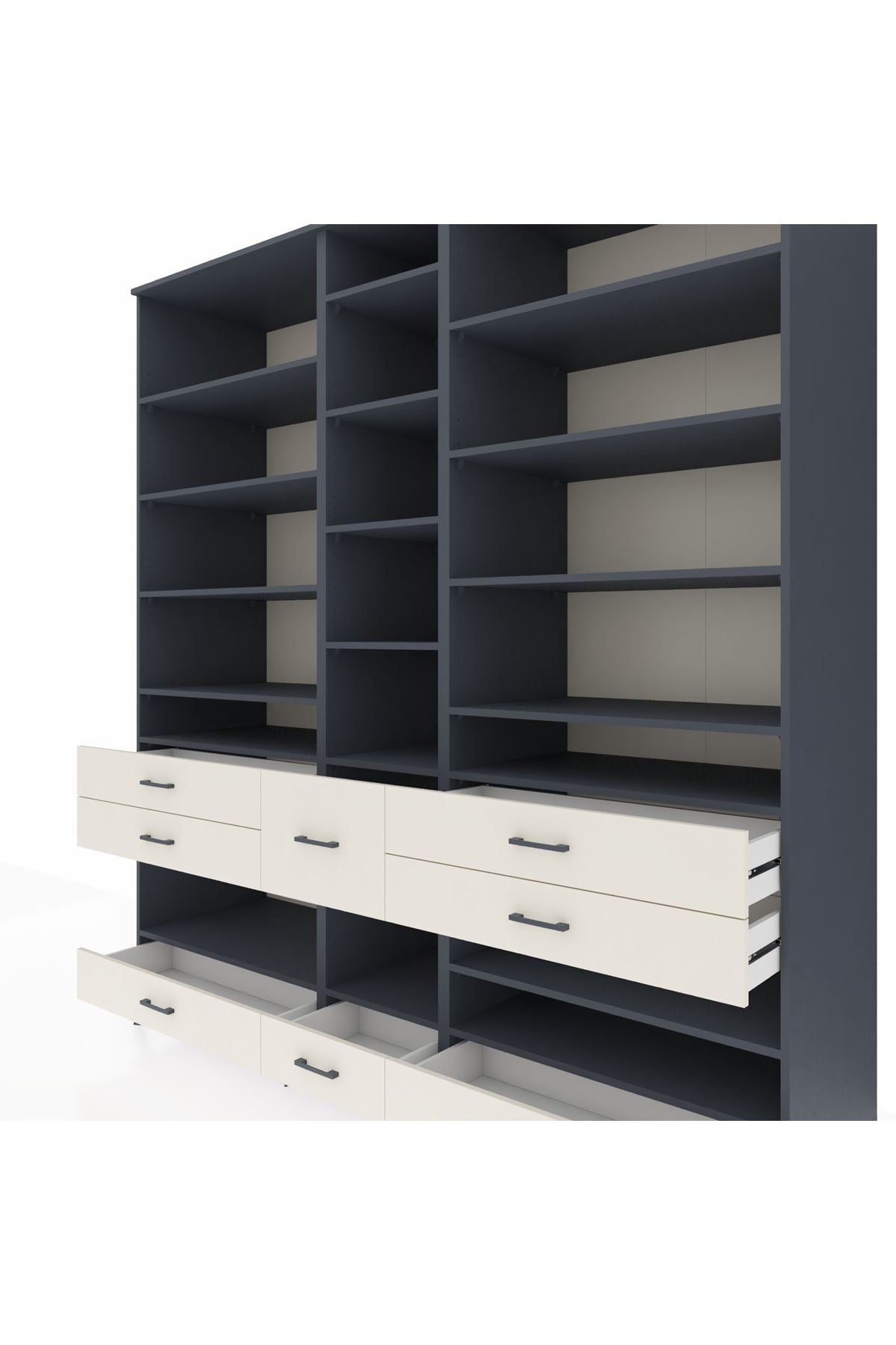Kronos Dolap 19 Raflı 8 Çekmeceli 220x59x243 - S784M020V16C
