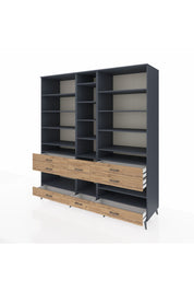 Kronos Dolap 19 Raflı 8 Çekmeceli 220x59x243 - S784M020V18C