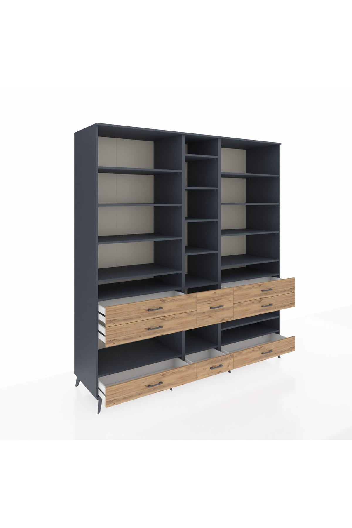 Kronos Dolap 19 Raflı 8 Çekmeceli 220x59x243 - S784M020V18C