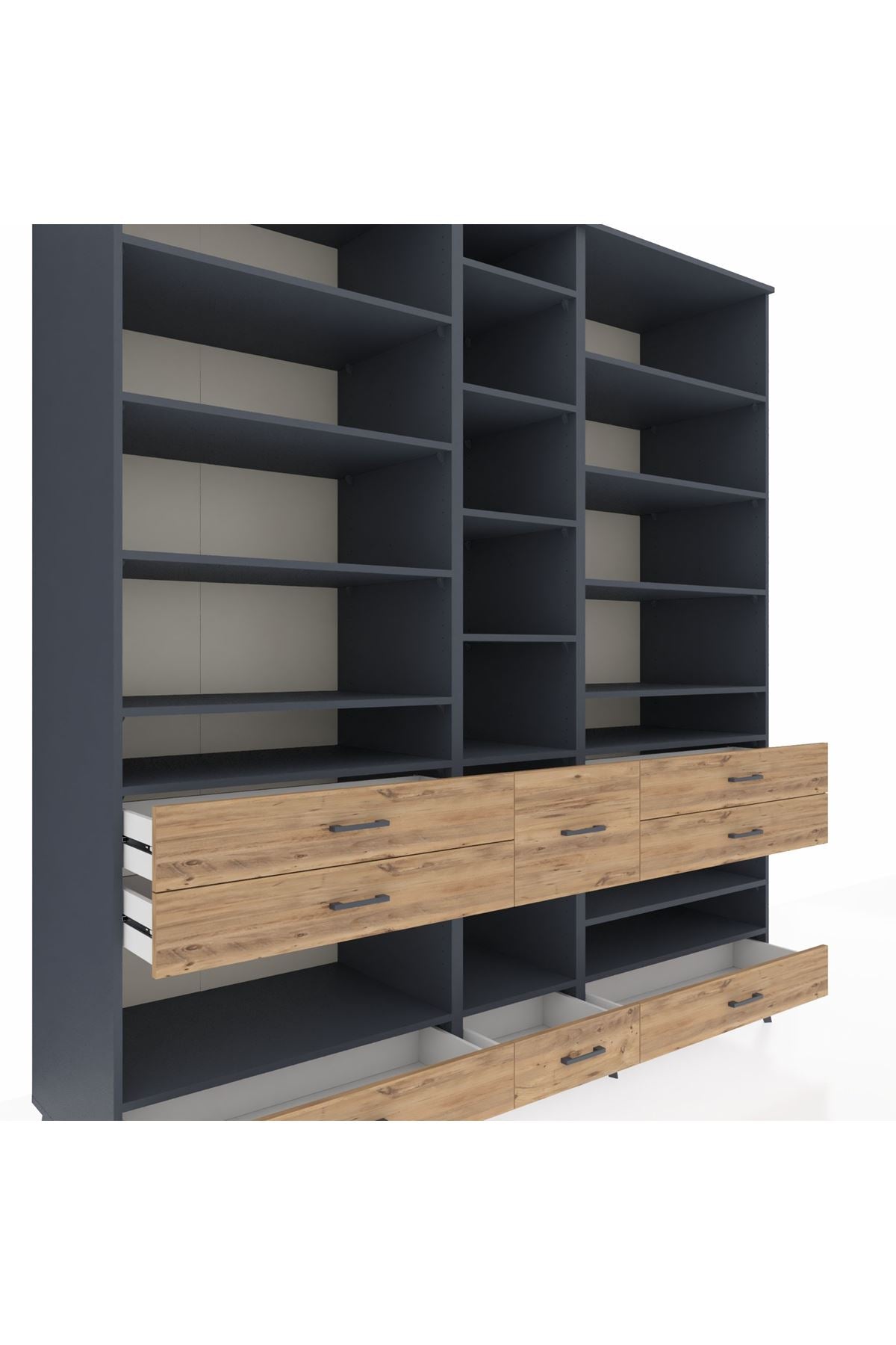Kronos Dolap 19 Raflı 8 Çekmeceli 220x59x243 - S784M020V18C