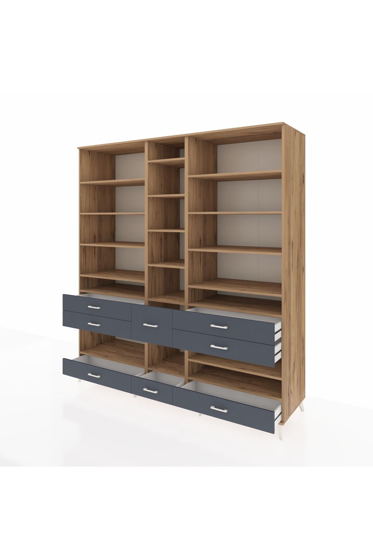 Kronos Dolap 19 Raflı 8 Çekmeceli 220x59x243 - S784M020V20C