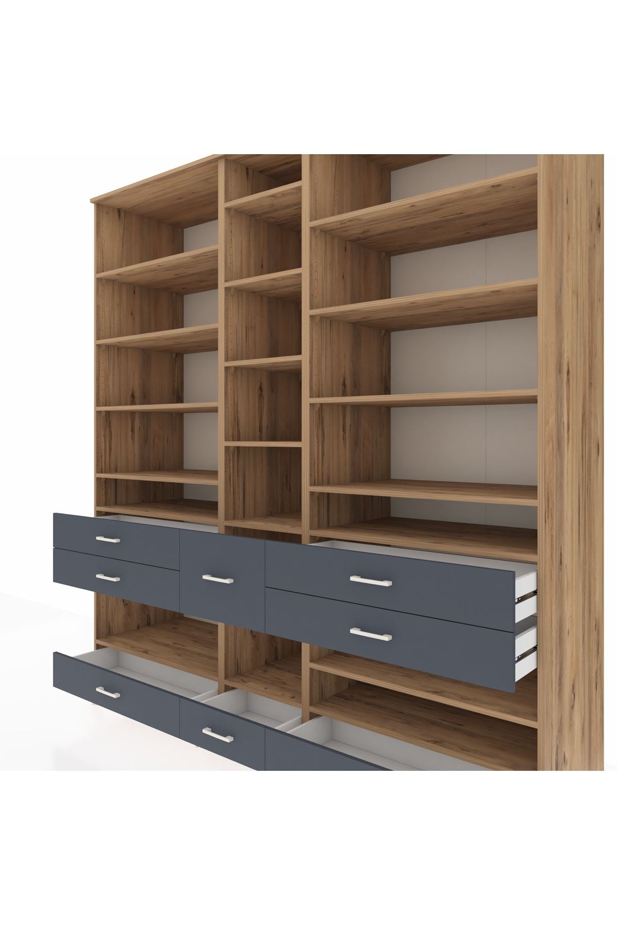 Kronos Dolap 19 Raflı 8 Çekmeceli 220x59x243 - S784M020V20C