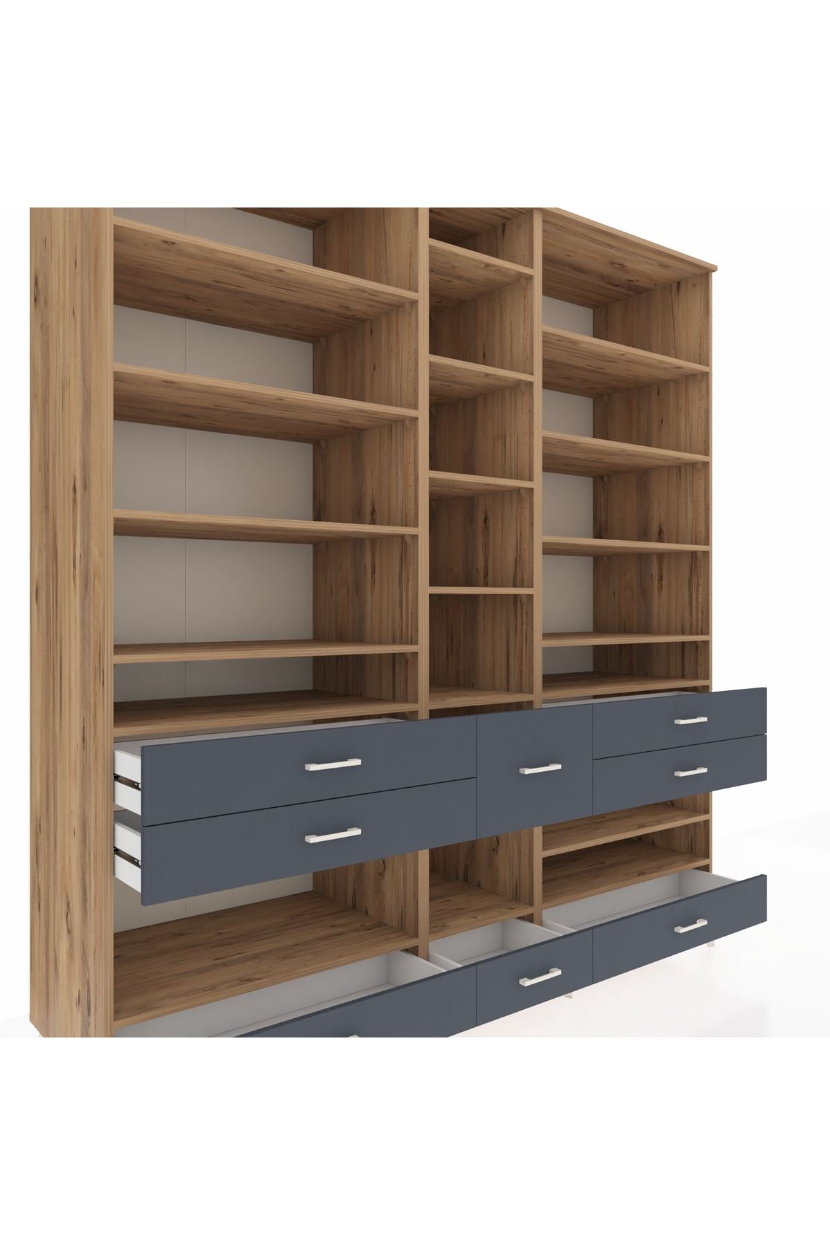 Kronos Dolap 19 Raflı 8 Çekmeceli 220x59x243 - S784M020V20C