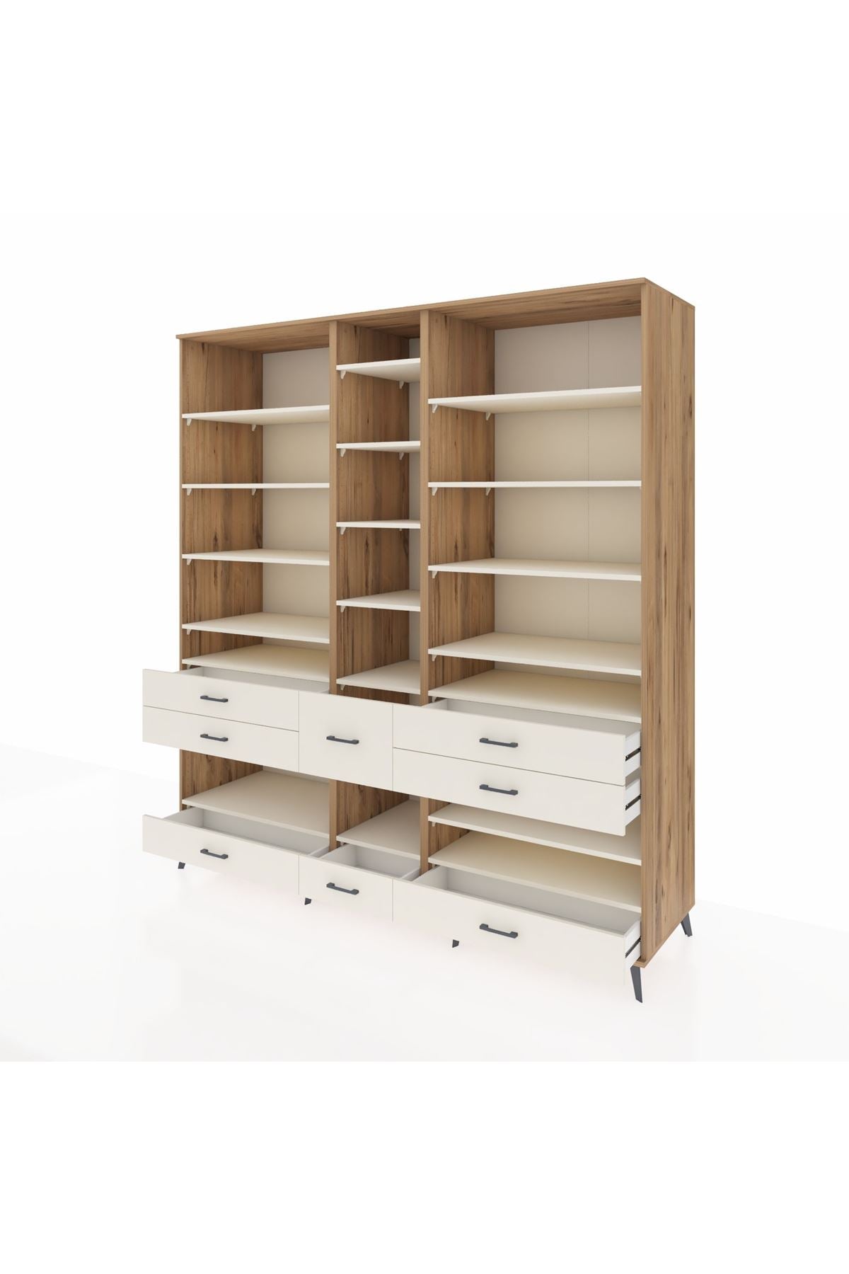 Kronos Dolap 19 Raflı 8 Çekmeceli 220x59x243 - S784M020V22C