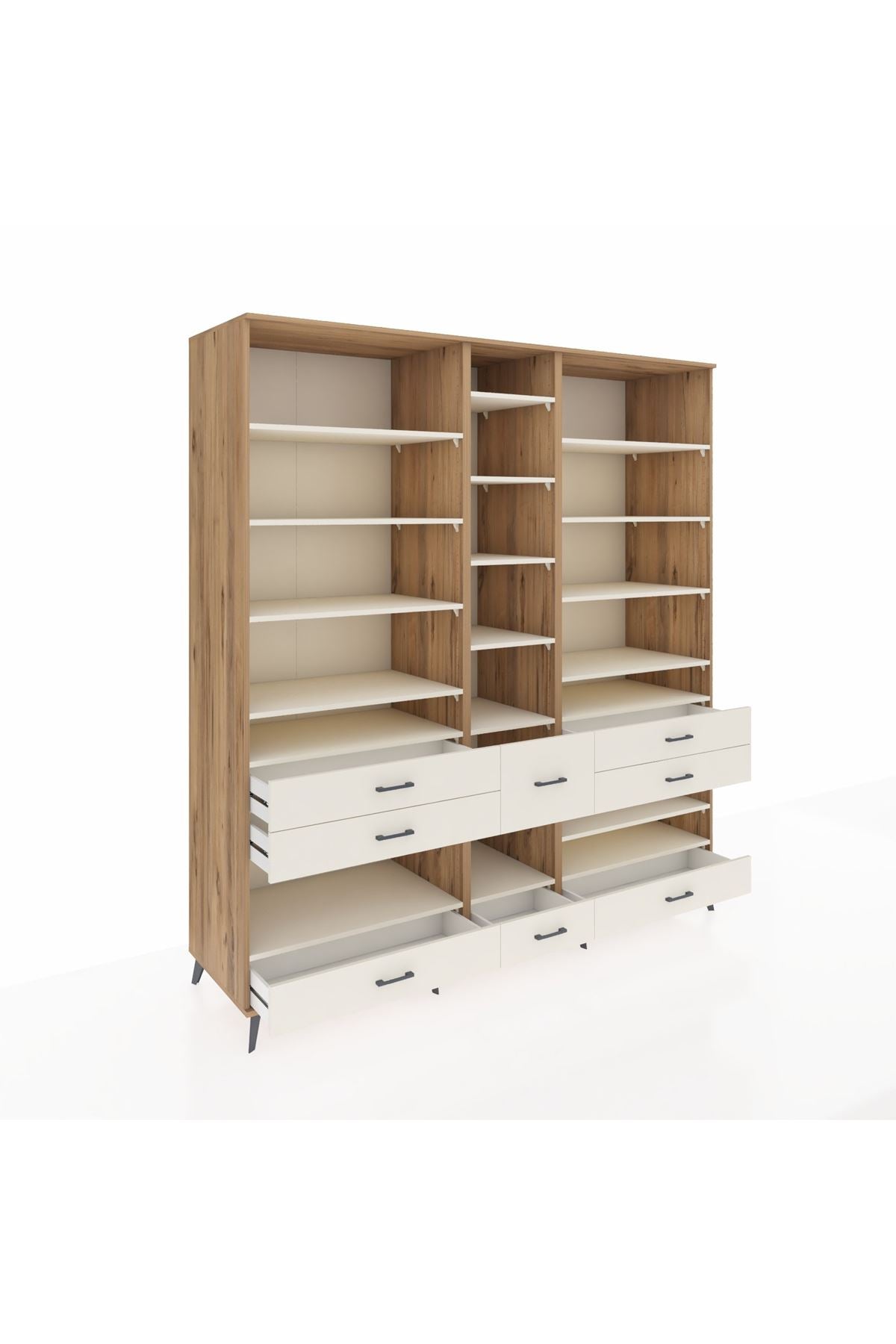 Kronos Dolap 19 Raflı 8 Çekmeceli 220x59x243 - S784M020V22C
