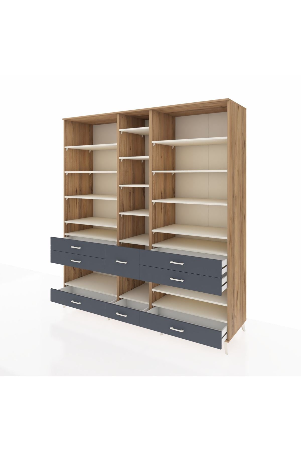 Kronos Dolap 19 Raflı 8 Çekmeceli 220x59x243 - S784M020V23C