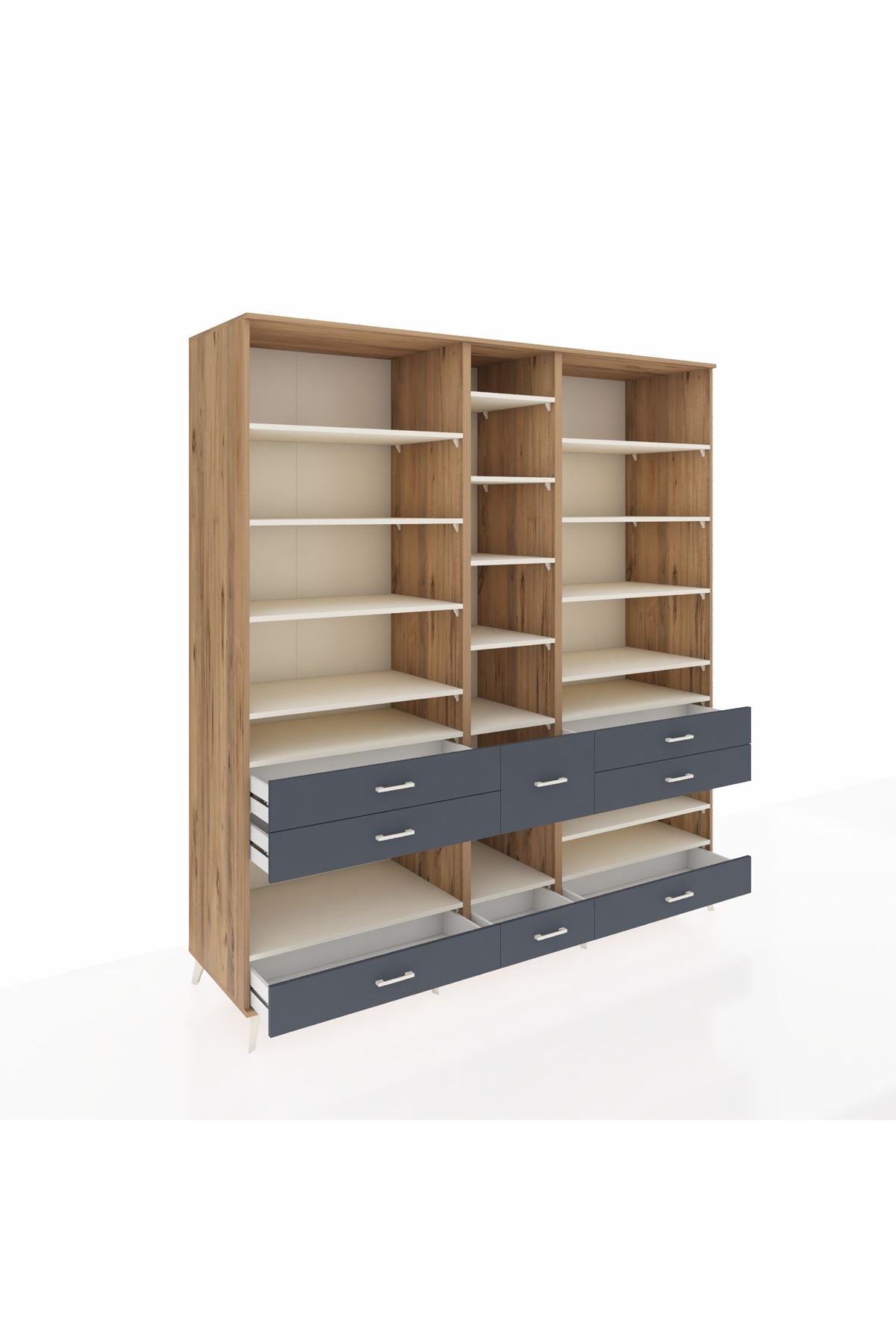 Kronos Dolap 19 Raflı 8 Çekmeceli 220x59x243 - S784M020V23C