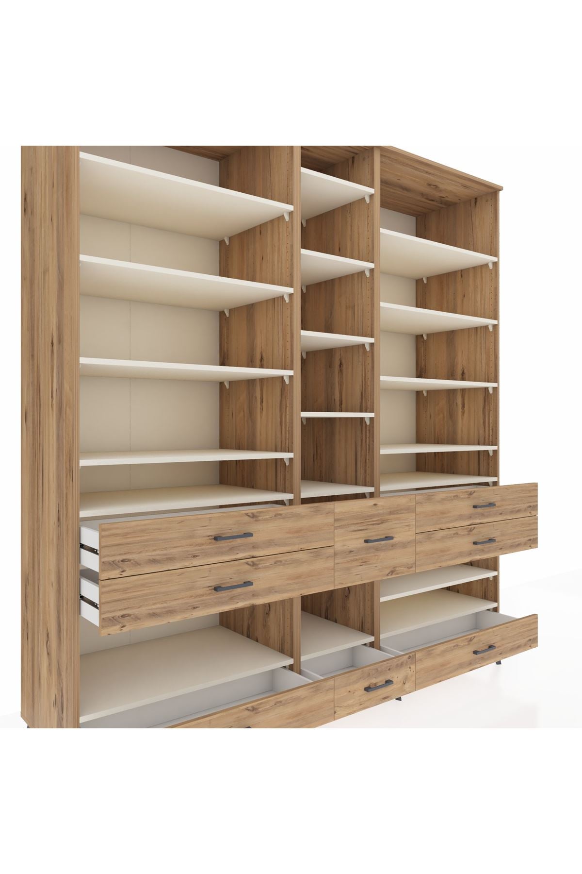Kronos Dolap 19 Raflı 8 Çekmeceli 220x59x243 - S784M020V24C