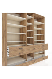 Kronos Dolap 19 Raflı 8 Çekmeceli 220x59x243 - S784M020V24C