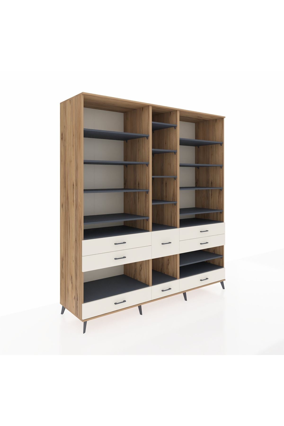 Kronos Dolap 19 Raflı 8 Çekmeceli 220x59x243 - S784M020V25C