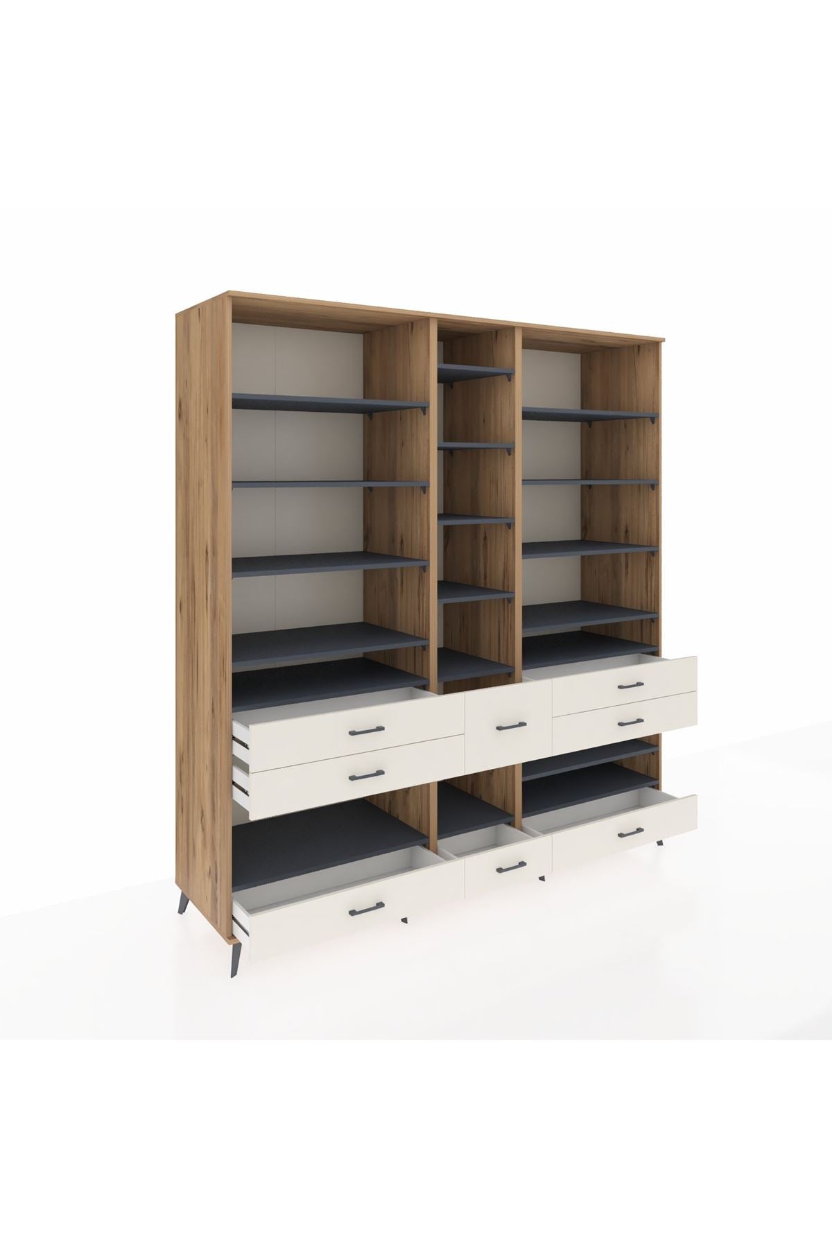 Kronos Dolap 19 Raflı 8 Çekmeceli 220x59x243 - S784M020V25C