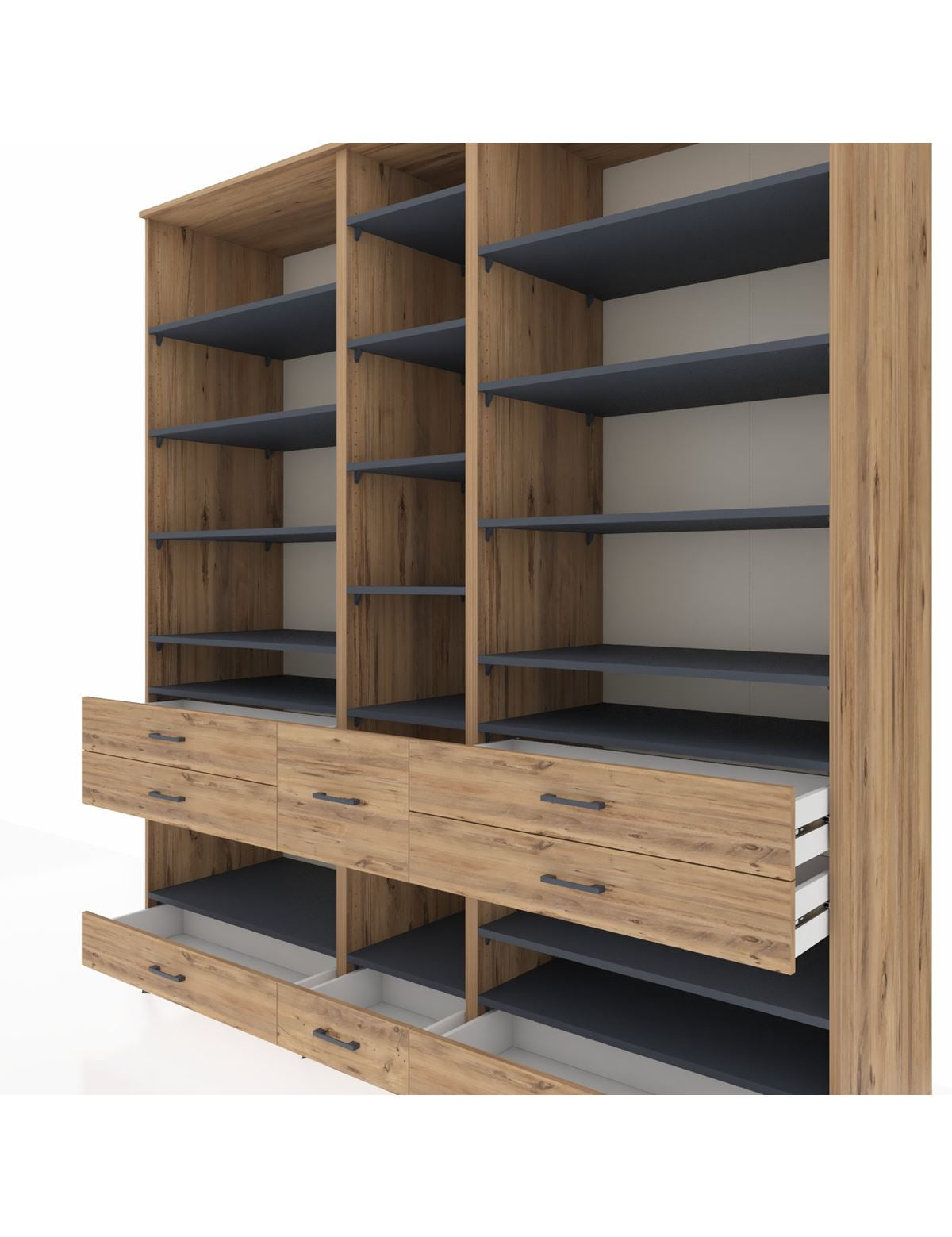 Kronos Dolap 19 Raflı 8 Çekmeceli 220x59x243 - S784M020V27C