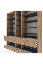 Kronos Dolap 19 Raflı 8 Çekmeceli 220x59x243 - S784M020V27C