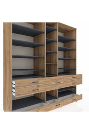 Kronos Dolap 19 Raflı 8 Çekmeceli 220x59x243 - S784M020V27C