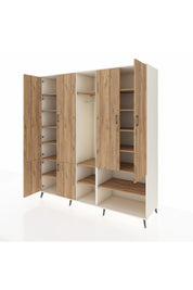 Kronos Dolap 15 Raflı 5 Kapaklı Tek Askılı 220x59x243 Aytaşı-Çam/Çam