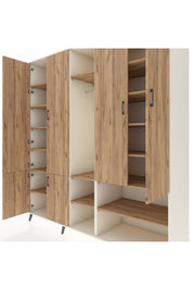 Kronos Dolap 15 Raflı 5 Kapaklı Tek Askılı 220x59x243 Aytaşı-Çam/Çam