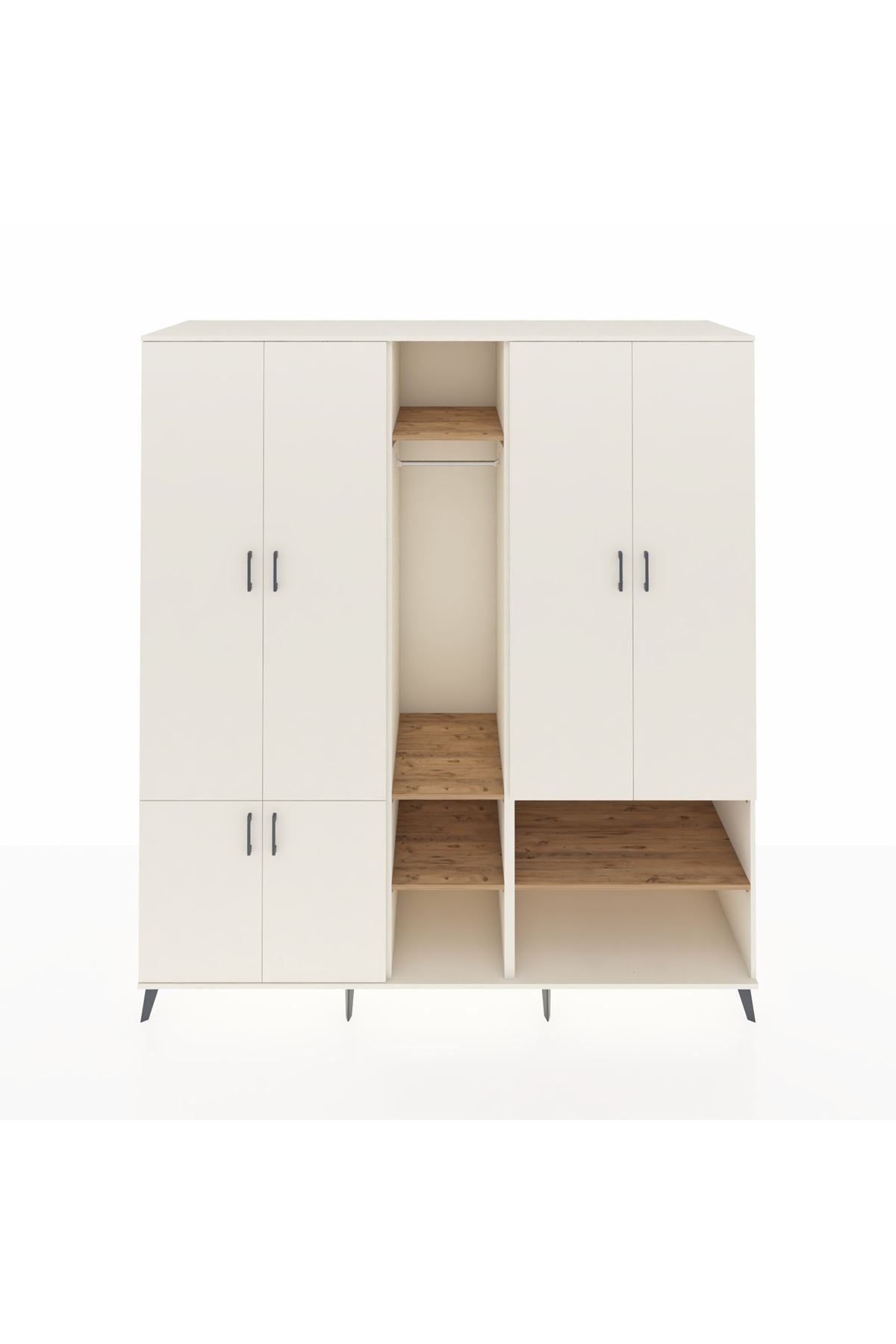 Kronos Dolap 15 Raflı 5 Kapaklı Tek Askılı 220x59x243 Aytaşı-Aytaşı/Çam