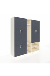 Kronos Dolap 15 Raflı 5 Kapaklı Tek Askılı 220x59x243 Aytaşı-Antrasit/Aytaşı