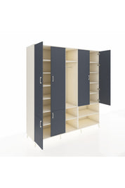 Kronos Dolap 15 Raflı 5 Kapaklı Tek Askılı 220x59x243 Aytaşı-Antrasit/Aytaşı