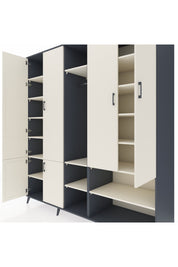 Kronos Dolap 15 Raflı 5 Kapaklı Tek Askılı 220x59x243 Antrasit-Aytaşı/Aytaşı