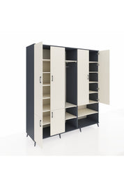 Kronos Dolap 15 Raflı 5 Kapaklı Tek Askılı 220x59x243 Antrasit-Aytaşı/Aytaşı