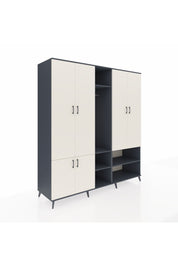 Kronos Dolap 15 Raflı 5 Kapaklı Tek Askılı 220x59x243 Antrasit-Aytaşı/Antrasit