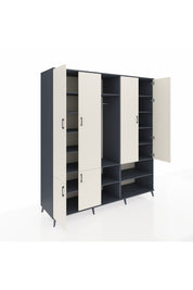 Kronos Dolap 15 Raflı 5 Kapaklı Tek Askılı 220x59x243 Antrasit-Aytaşı/Antrasit