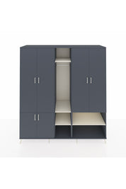 Kronos Dolap 15 Raflı 5 Kapaklı Tek Askılı 220x59x243 Antrasit-Antrasit/Aytaşı