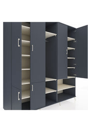 Kronos Dolap 15 Raflı 5 Kapaklı Tek Askılı 220x59x243 Antrasit-Antrasit/Aytaşı