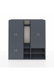 Kronos Dolap 15 Raflı 5 Kapaklı Tek Askılı 220x59x243 Antrasit-Antrasit/Antrasit